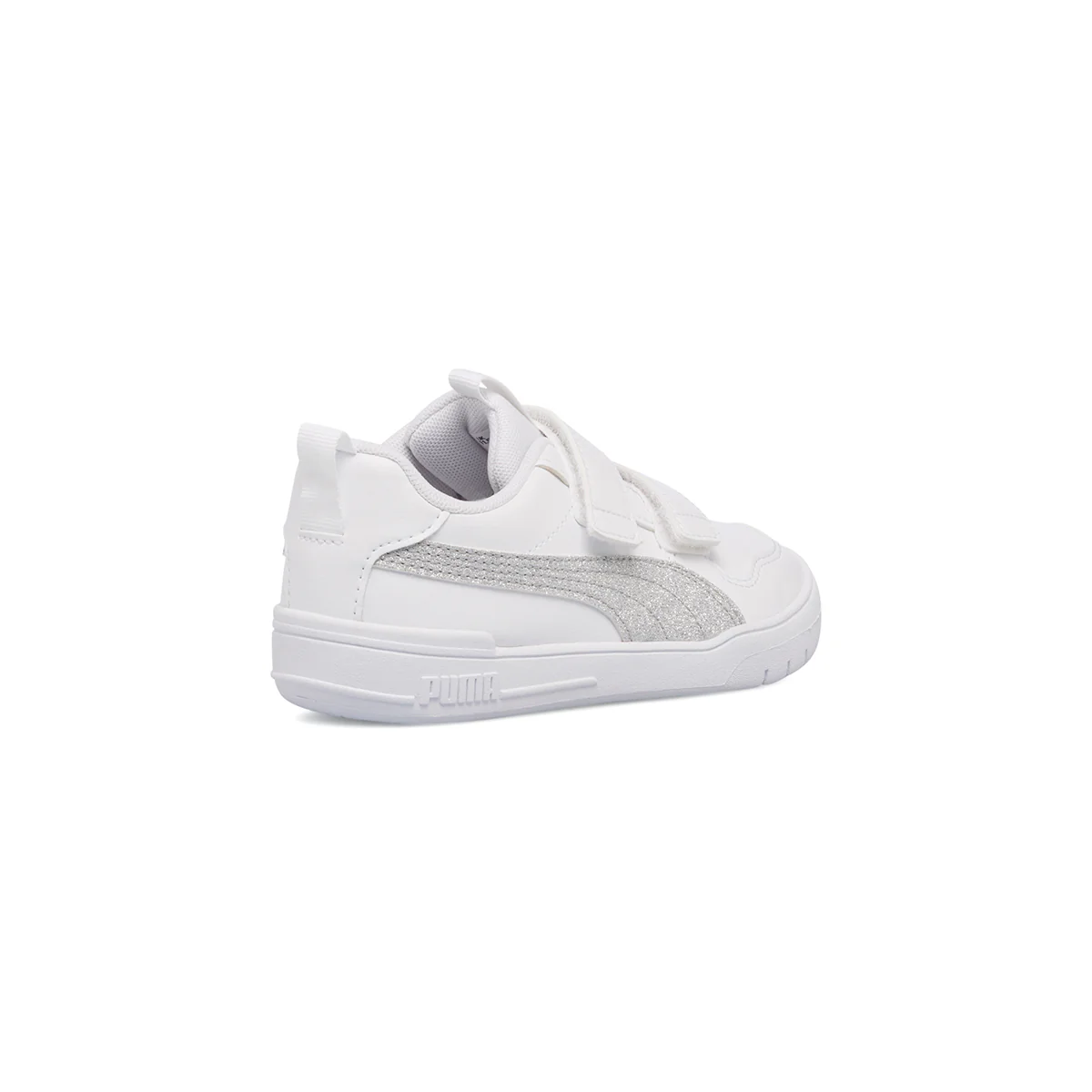 Scarpe da ginnastica bianche da bambina con striscia effetto glitterato Puma Multiflex Glitz FS V PS - Image 8