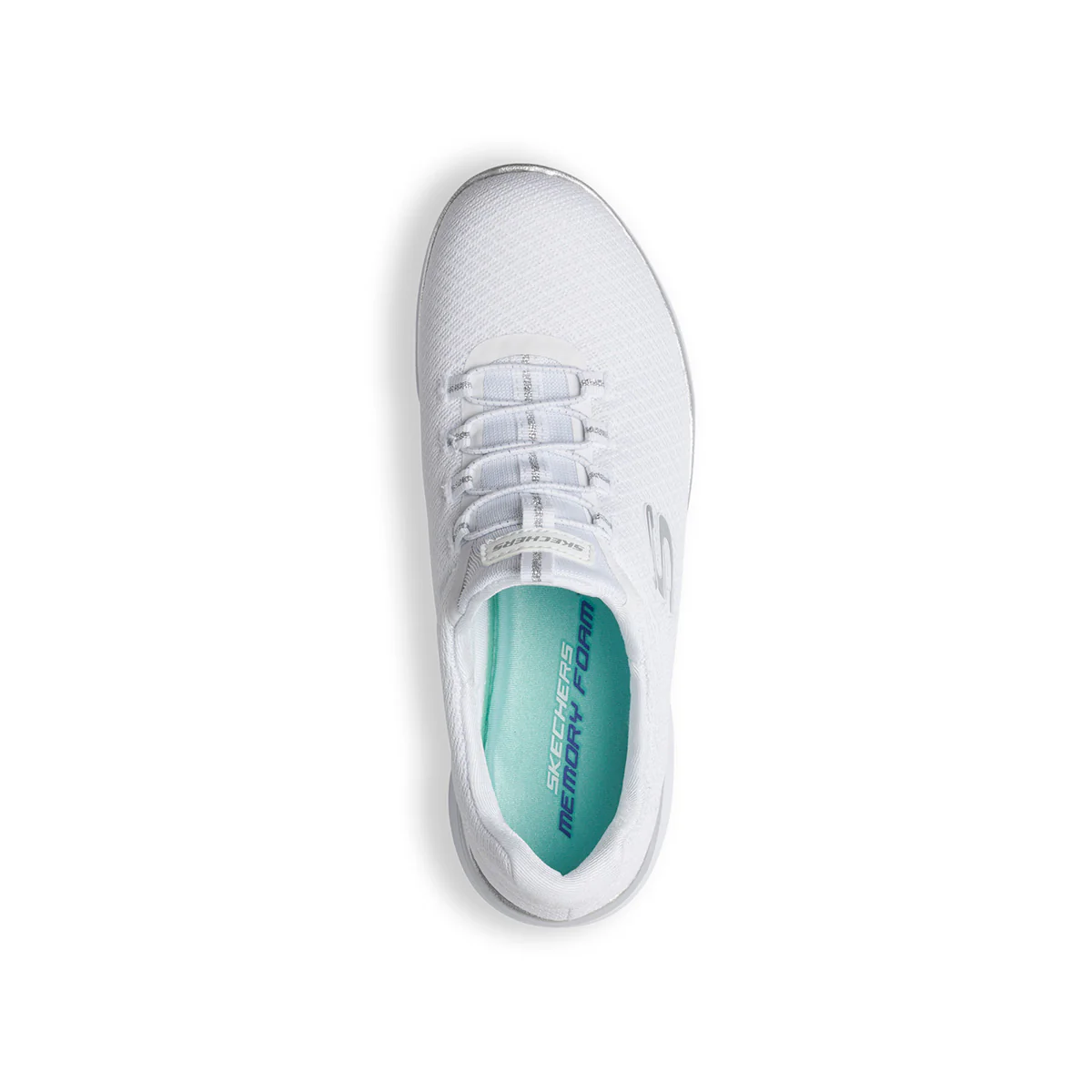 Scarpe da ginnastica bianche da donna con suola Memory Foam Skechers Summits - Image 8
