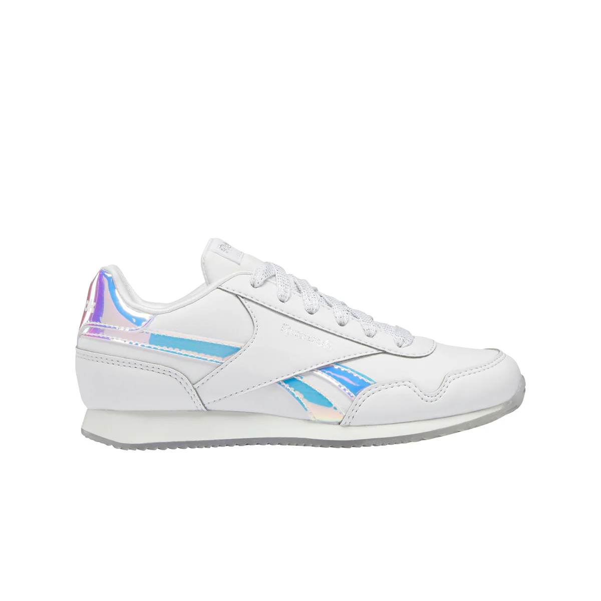 Sneakers bianche da ragazza con dettagli iridescenti Reebok Royal Classic Jogger 3