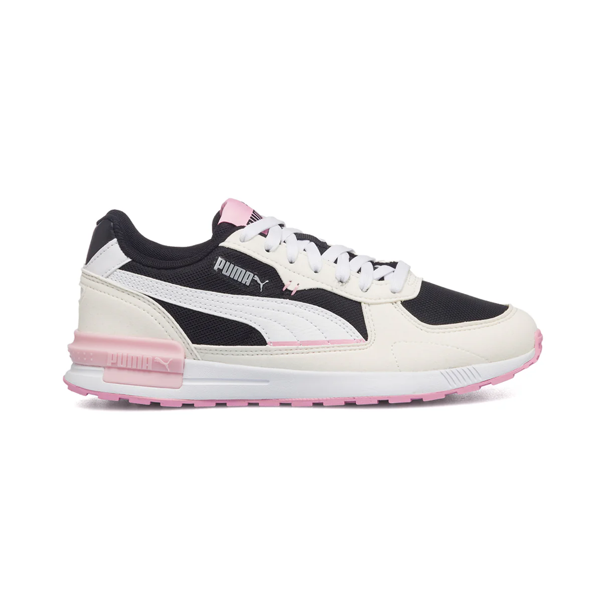 Scarpe da ginnastica bianche e nere da ragazza con soletta SoftFoam+ Puma Graviton Jr
