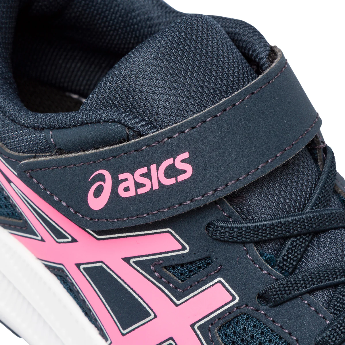 Scarpe da ginnastica blu da bambina con logo laterale fucsia Asics Jolt 4 PS - Image 6