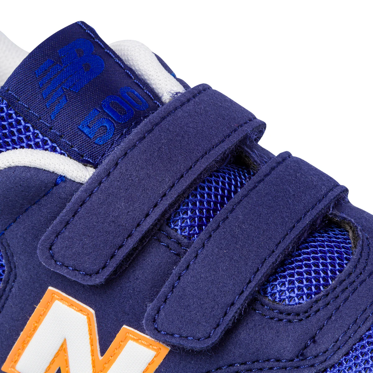Scarpe da ginnastica blu da bambino con dettagli arancioni New Balance 500 - Image 6