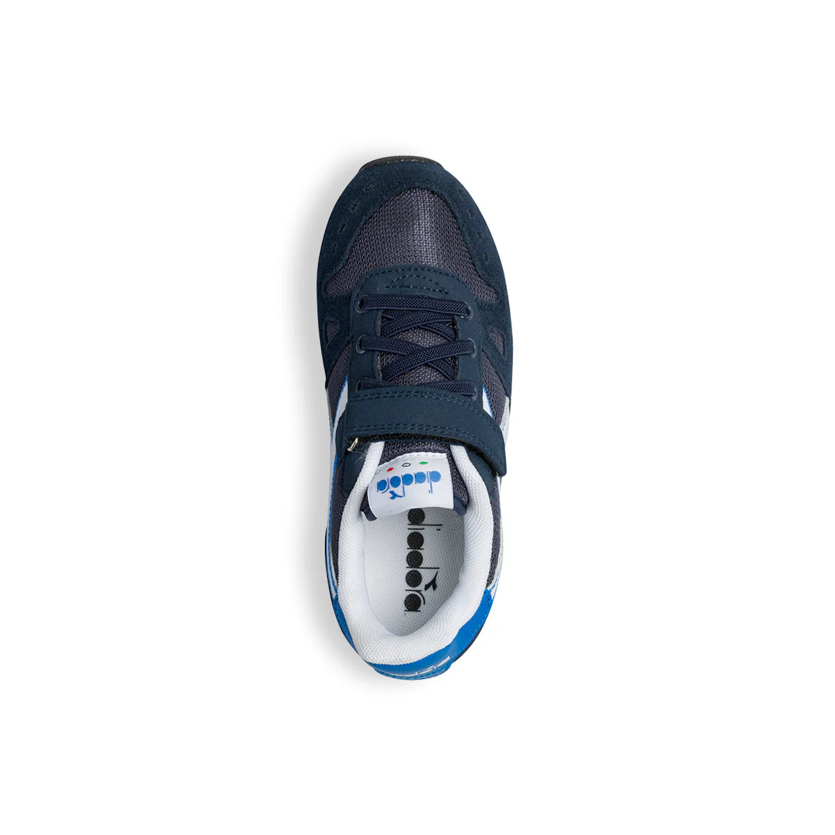 Scarpe da ginnastica blu da bambino con logo laterale a contrasto Diadora Simple Run Ps - Image 7