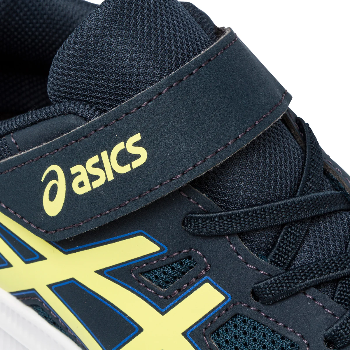Scarpe da ginnastica blu da bambino con logo laterale giallo Asics Jolt 4 PS - Image 6