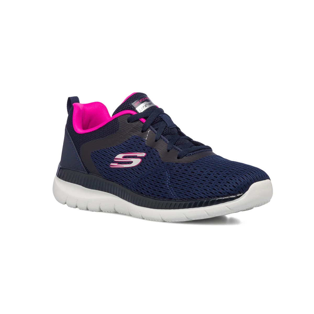 Scarpe da ginnastica blu da donna con sottopiede Memory Foam Skechers Bountiful - Quick Path - Image 2