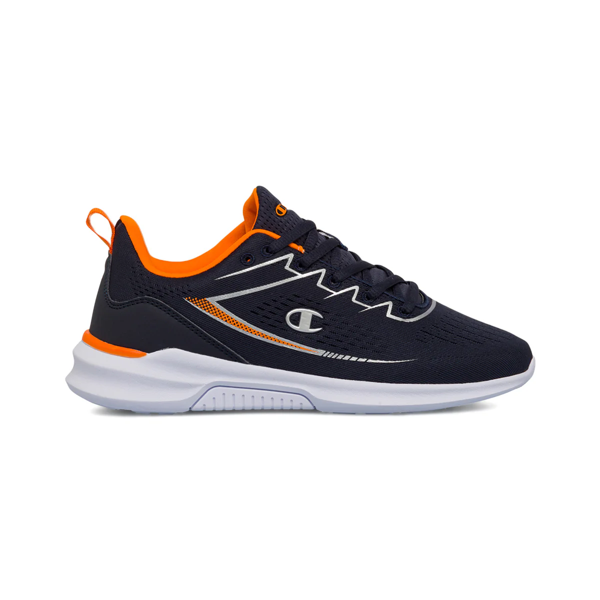 Scarpe da ginnastica blu da ragazzo con dettagli arancioni Champion Nimble B GS