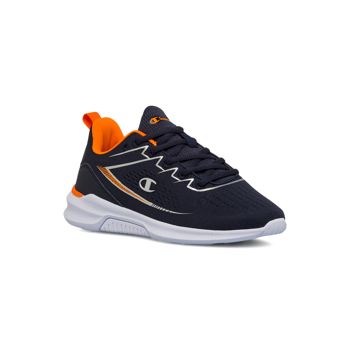 Scarpe da ginnastica blu da ragazzo con dettagli arancioni Champion Nimble B GS - Image 2