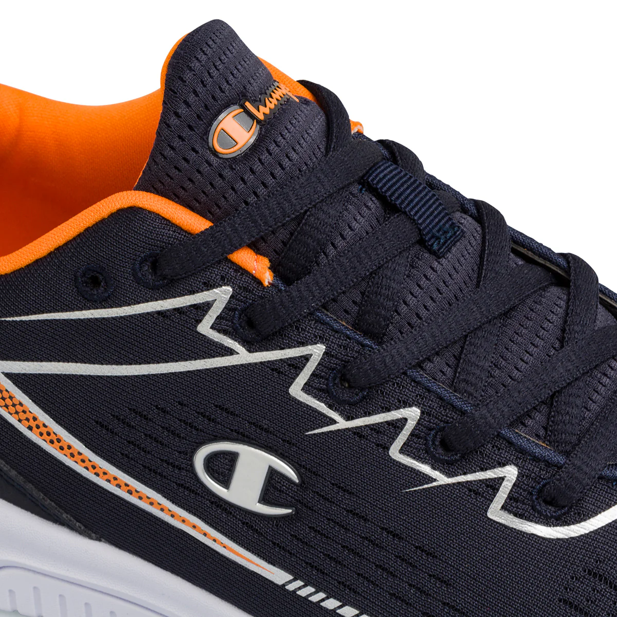Scarpe da ginnastica blu da ragazzo con dettagli arancioni Champion Nimble B GS - Image 6