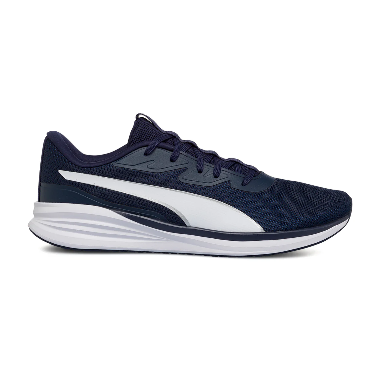 Scarpe da ginnastica blu da uomo con logo laterale Puma Night Runner v3