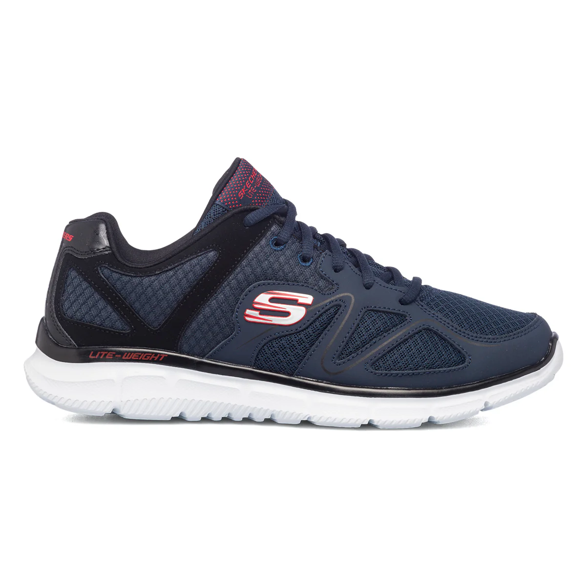 Scarpe da ginnastica blu da uomo con sottopiede Memoy Foam e suola Lite-Weight Skechers Verse - Flash Point