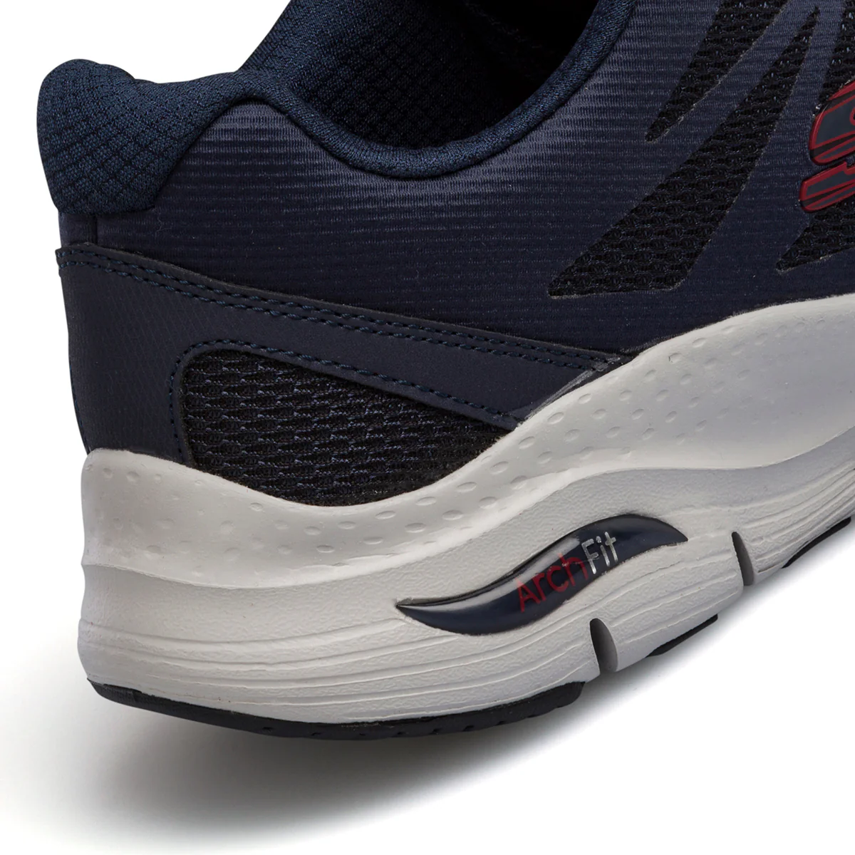 Scarpe da ginnastica blu da uomo in tessuto mesh con soletta Air-Cooled Skechers Arch-Fit - Image 7