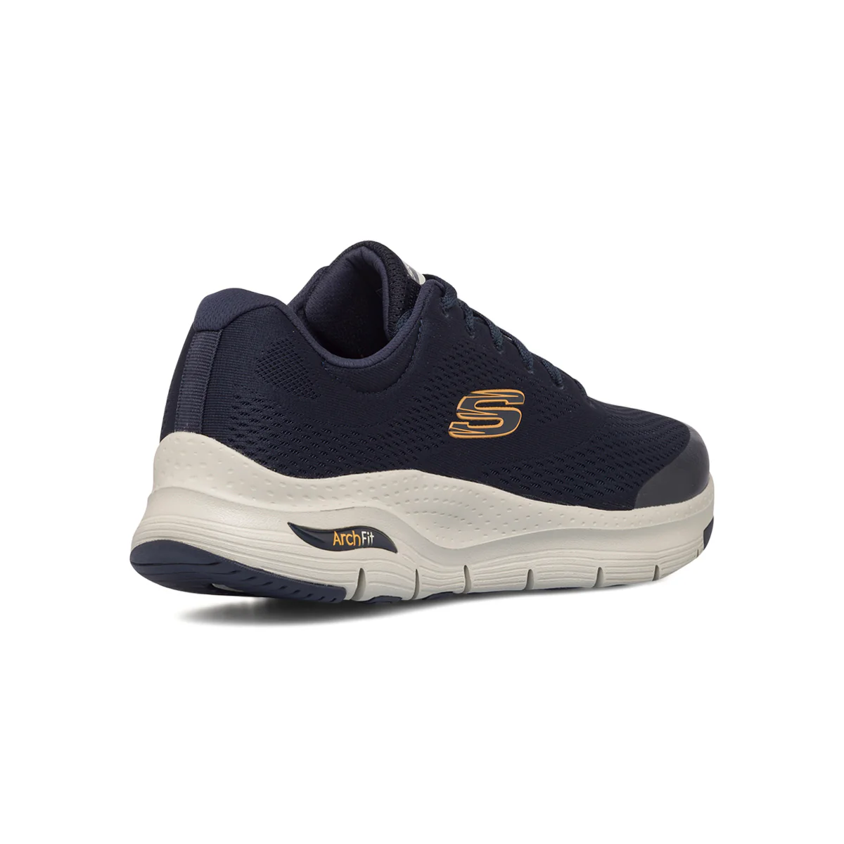 Scarpe da ginnastica blu da uomo in tessuto mesh con soletta Air-Cooled Skechers Arch-Fit - Image 3