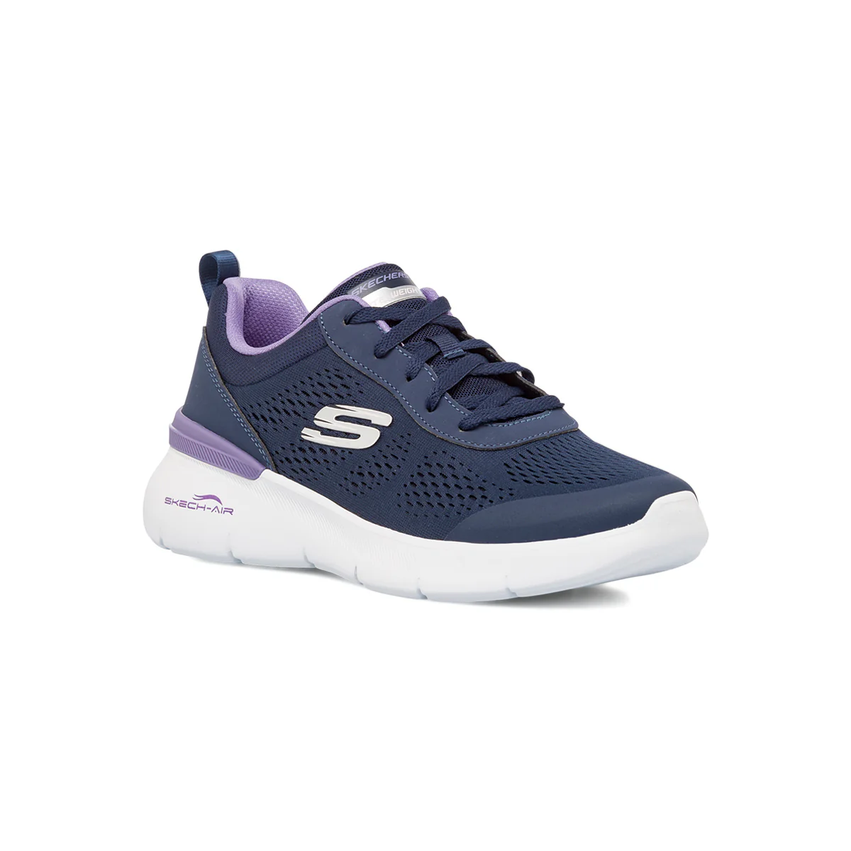 Scarpe da ginnastica blu e lilla da donna in memory foam Skechers Air Dynamight 2.0 - Image 2