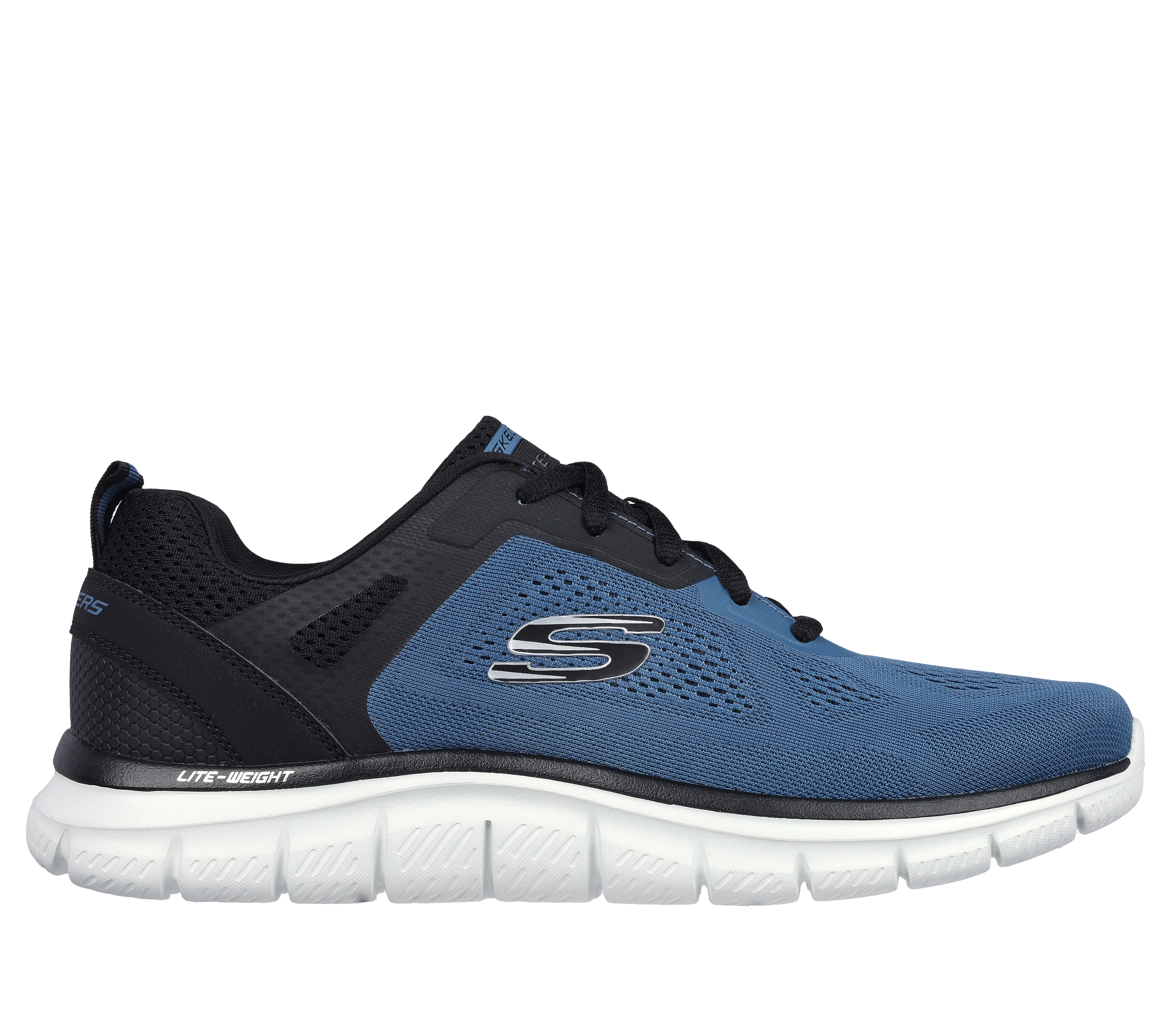 Scarpe da ginnastica blu e nere da uomo con soletta Memory Foam Skechers Track - Broader