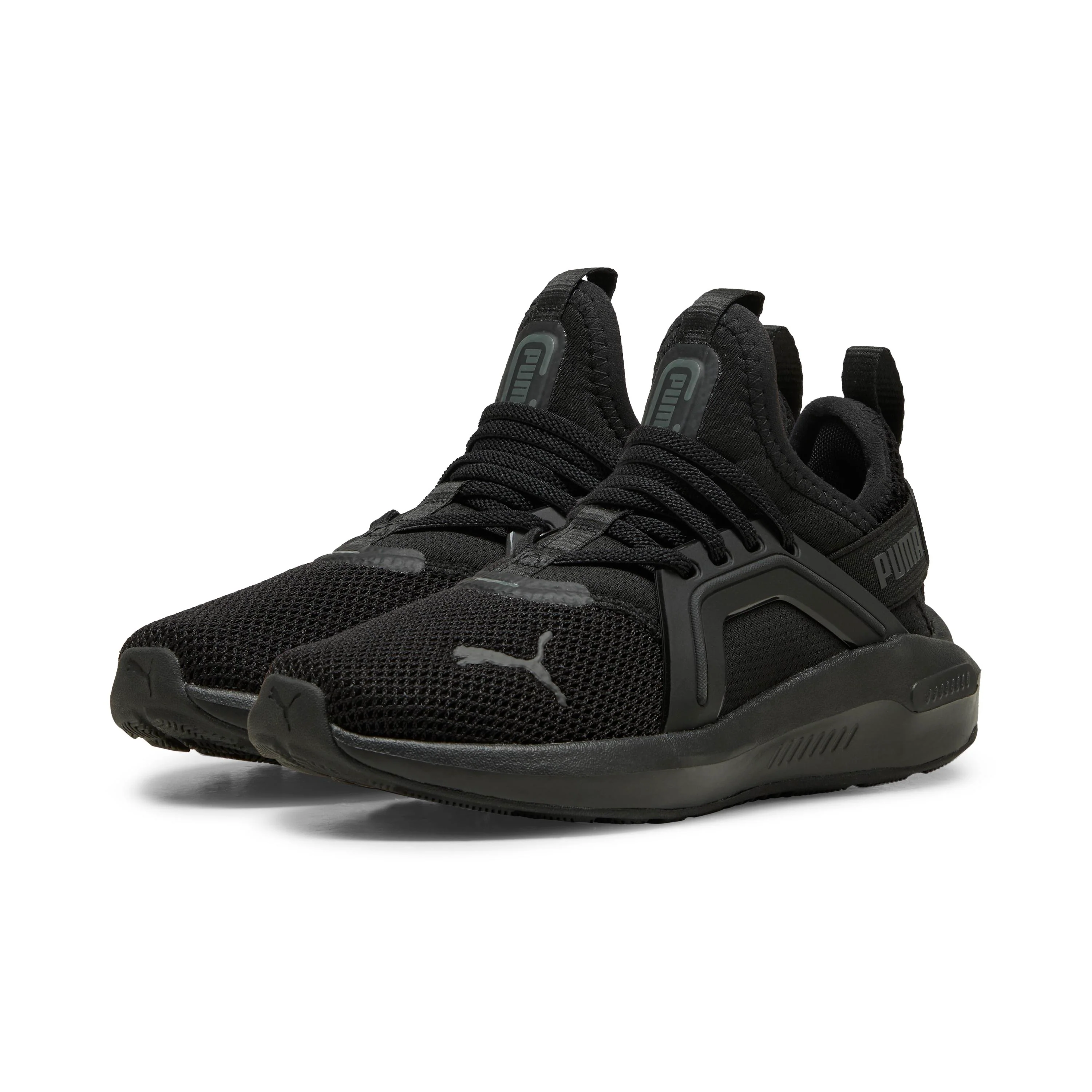 Scarpe da ginnastica da bambino nere con logo Puma Enzo Softride 5