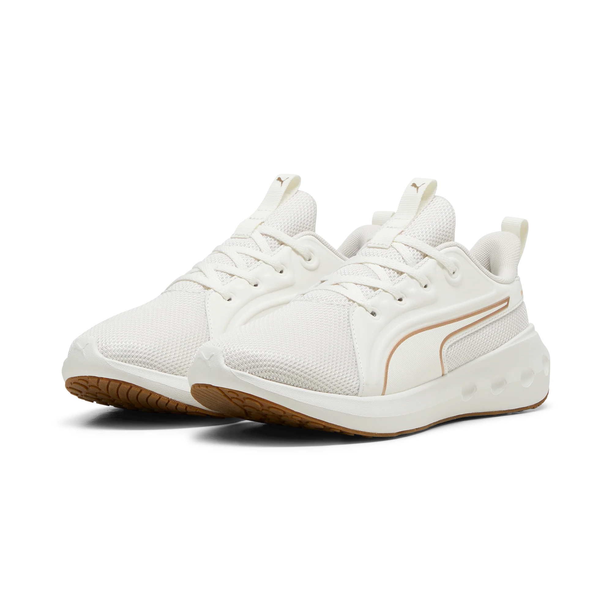 Scarpe da ginnastica da donna bianche con dettagli oro Puma Softride Carson - Image 3