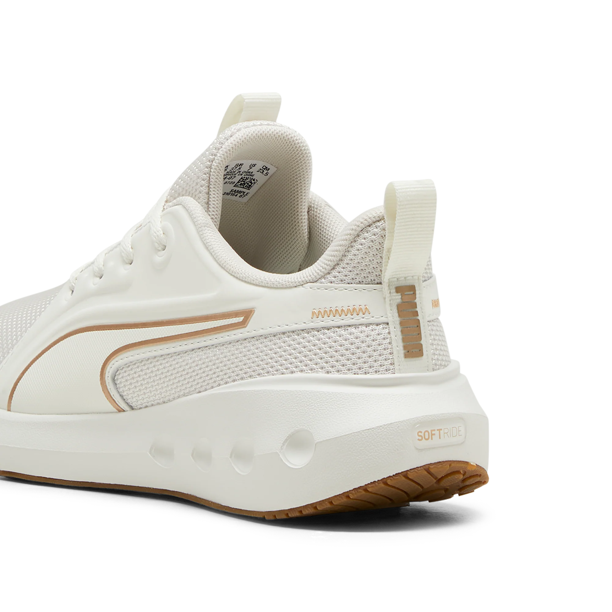 Scarpe da ginnastica da donna bianche con dettagli oro Puma Softride Carson - Image 4