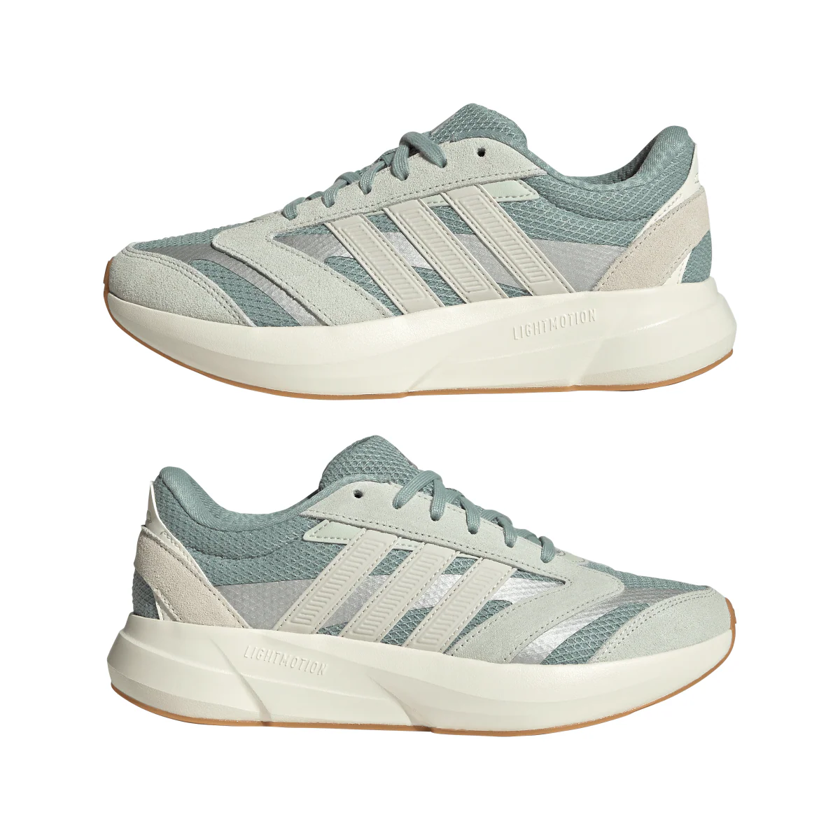 Scarpe da ginnastica da donna grigie con dettagli verde adidas LIGHTMOTION - Image 11