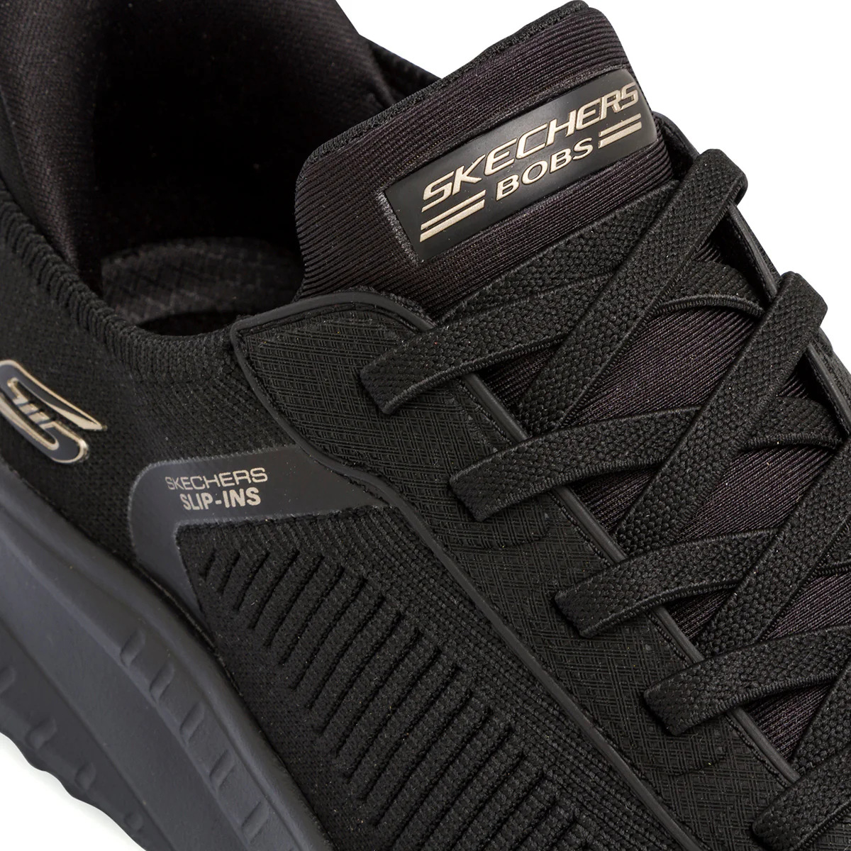Scarpe da ginnastica da donna slip-on nere Skechers Squad Chaos - Image 5