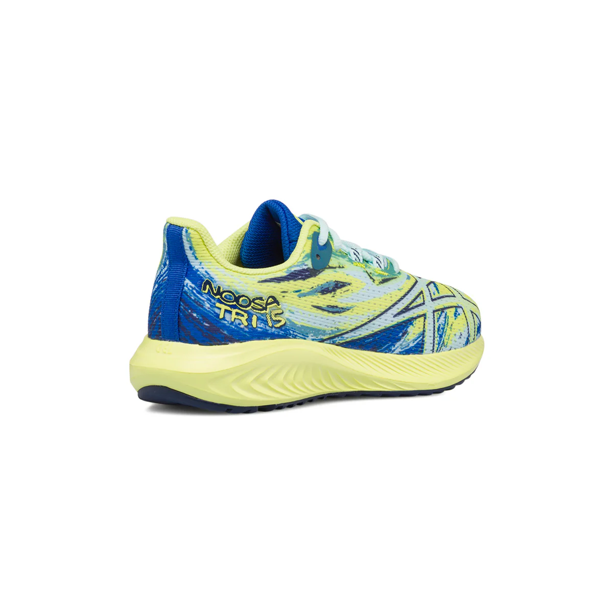 Scarpe da running da ragazzo gialle, verdi e blu Asics Gel-Noosa Tri 15 GS - Image 5