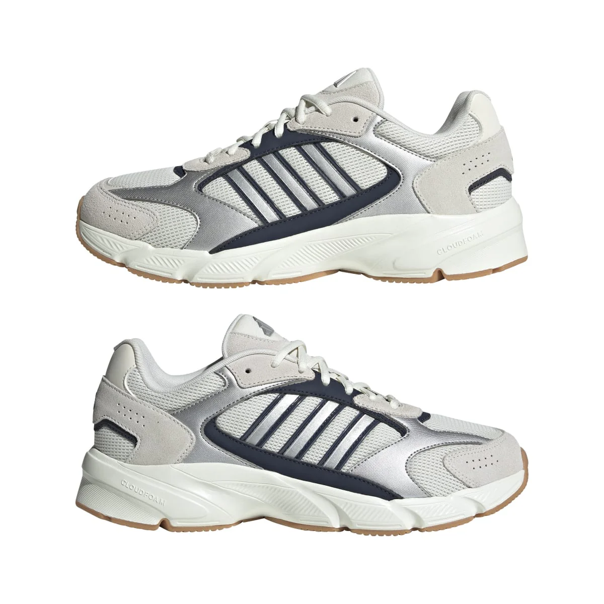 Scarpe da ginnastica da uomo Rétro bianche grigie con dettagli blu adidas Crazychaos 2000 - Image 2