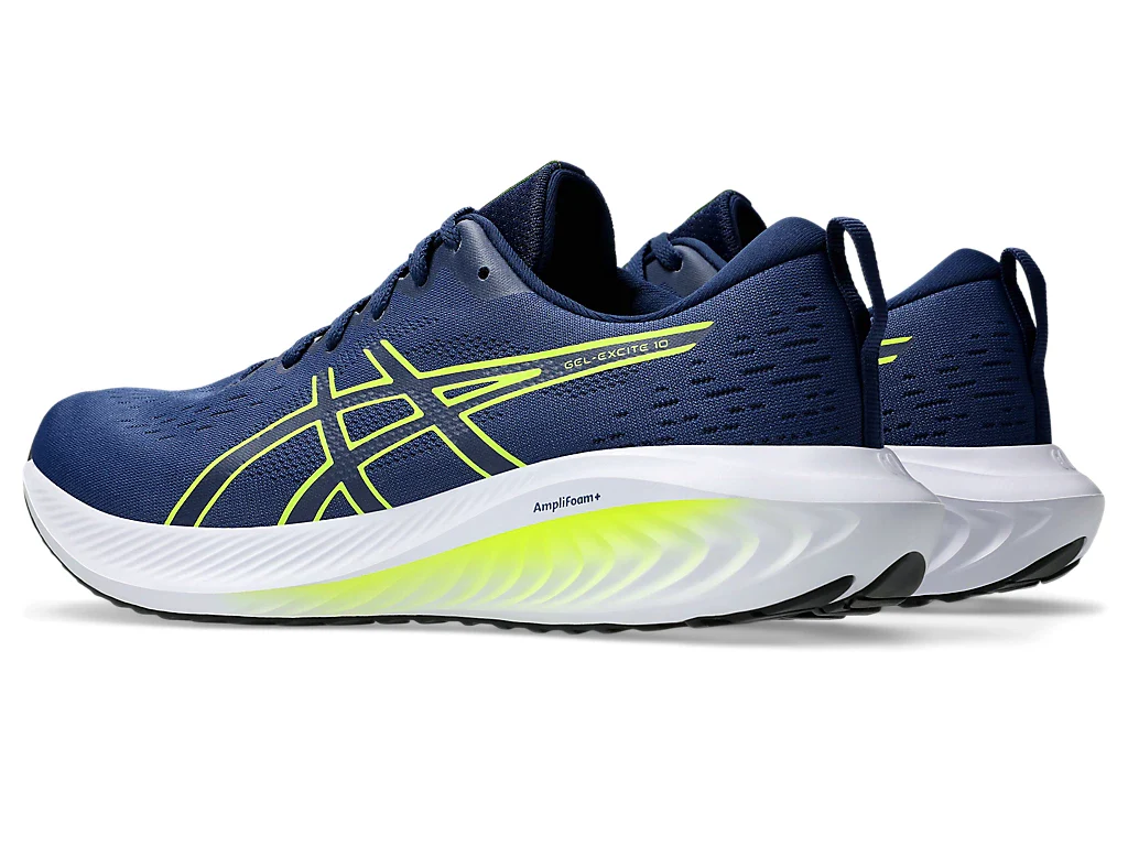 Scarpe da running da uomo blu con dettagli verde lime e logo Asics GEL-EXCITE 10 - Image 3