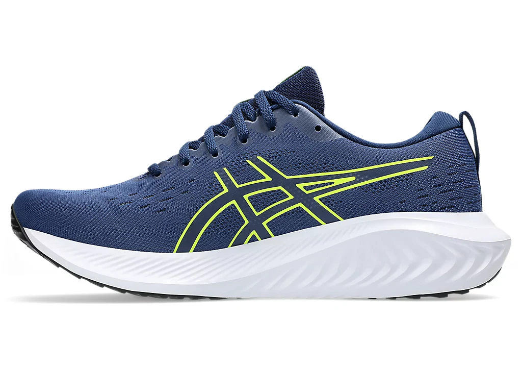 Scarpe da running da uomo blu con dettagli verde lime e logo Asics GEL-EXCITE 10 - Image 4