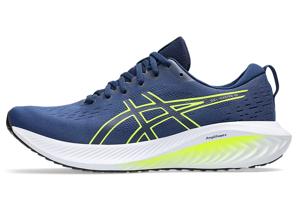 Scarpe da running da uomo blu con dettagli verde lime e logo Asics GEL-EXCITE 10 - Image 8