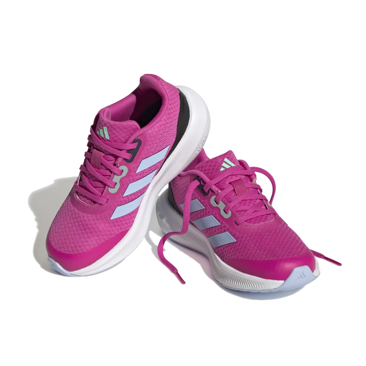 Scarpe da ginnastica fucsia da ragazza con strisce laterali adidas Runfalcon 3.0 K