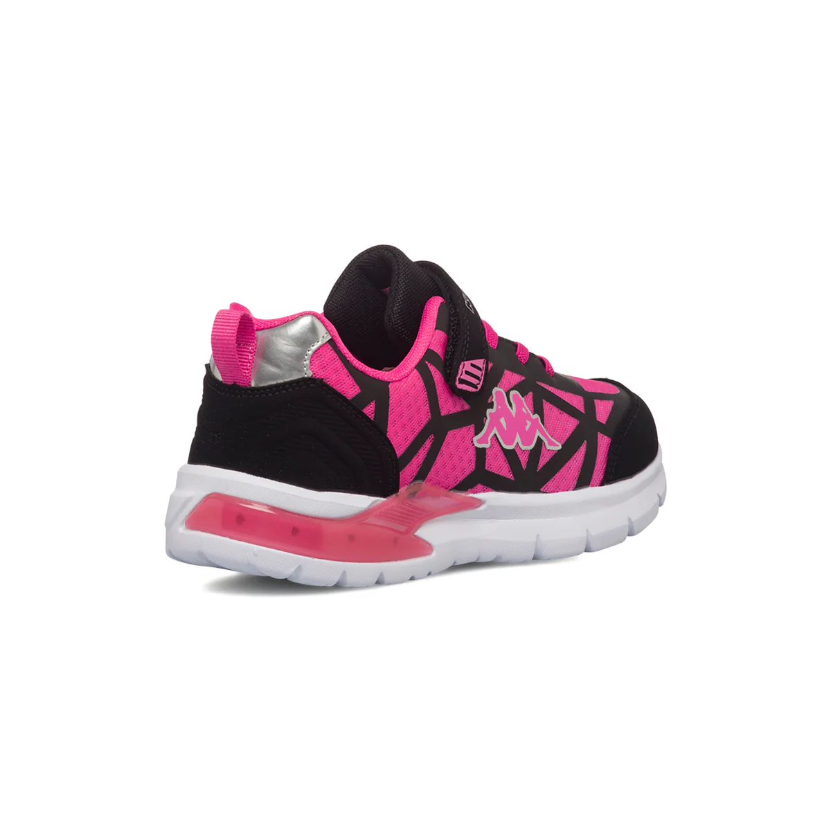 Scarpe da ginnastica fucsia e nere con luci nella suola Kappa Logo Pocar Ev Kid - Image 3
