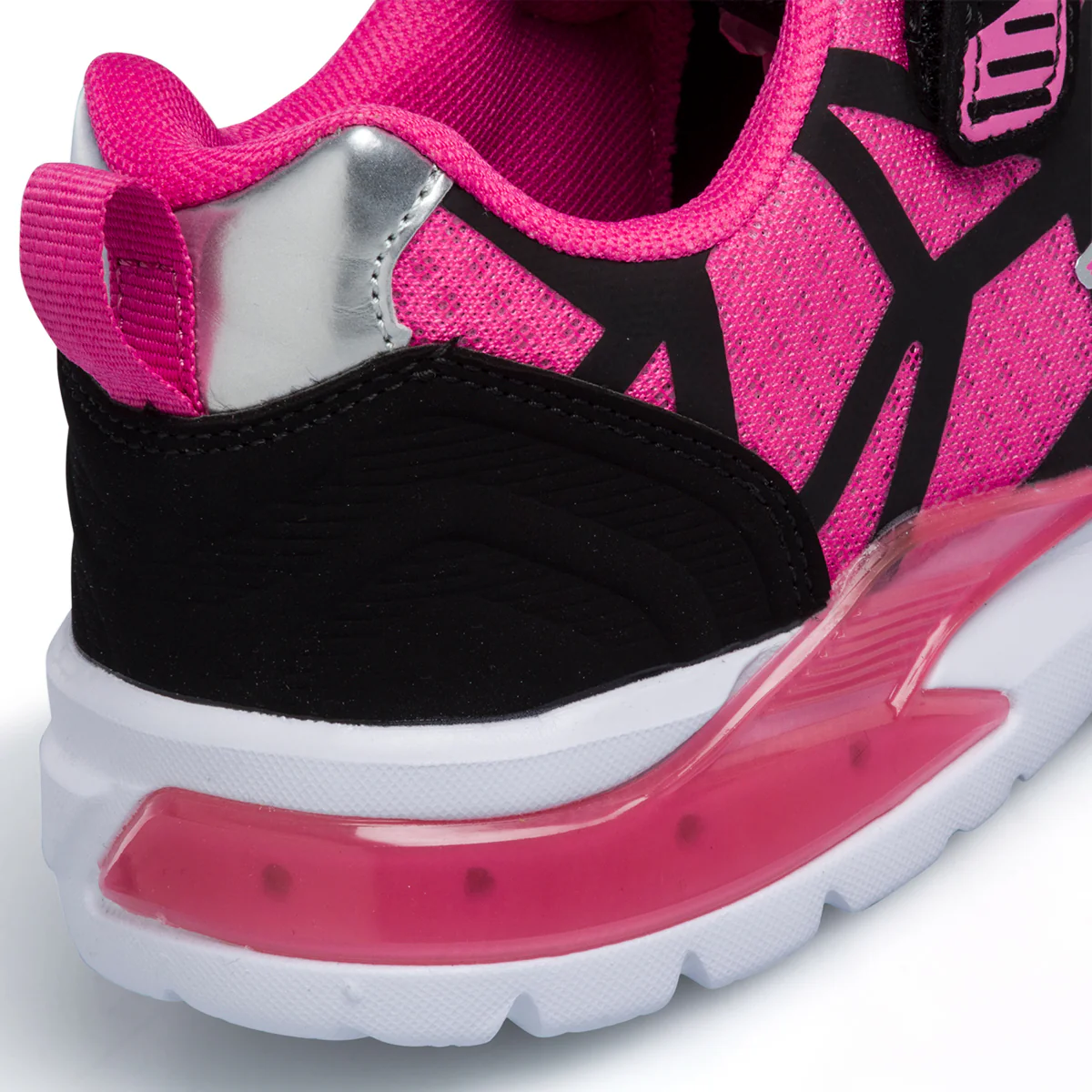 Scarpe da ginnastica fucsia e nere con luci nella suola Kappa Logo Pocar Ev Kid - Image 7