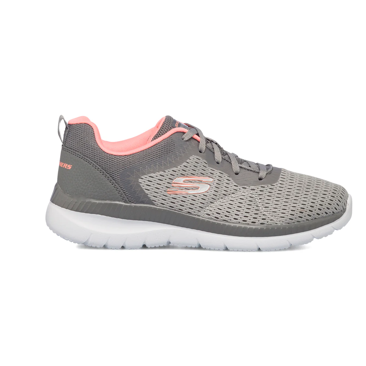 Scarpe da ginnastica grigie da donna con sottopiede Memory Foam Skechers Bountiful - Quick Path