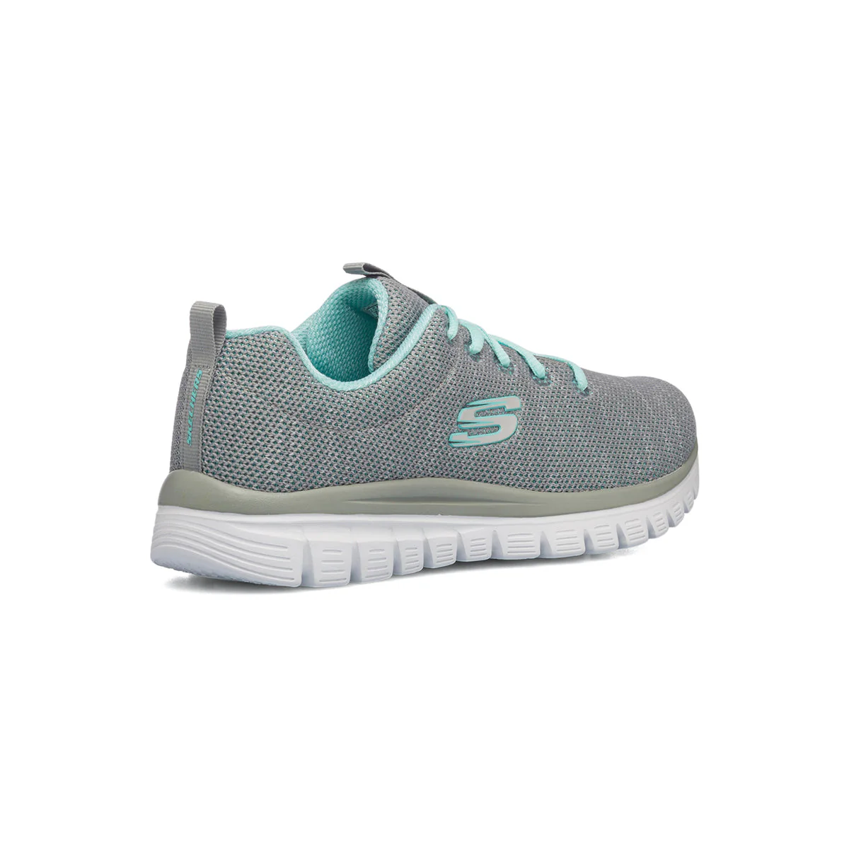 Scarpe da ginnastica grigie da donna con sottopiede Memory Foam Skechers Graceful Twisted Fortune - Image 3