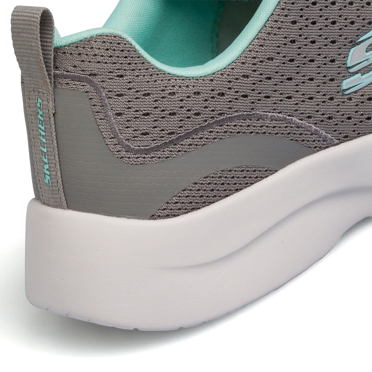 Scarpe da ginnastica grigie da donna con suola Memory Foam Skechers Dynamight 2.0 - Image 8