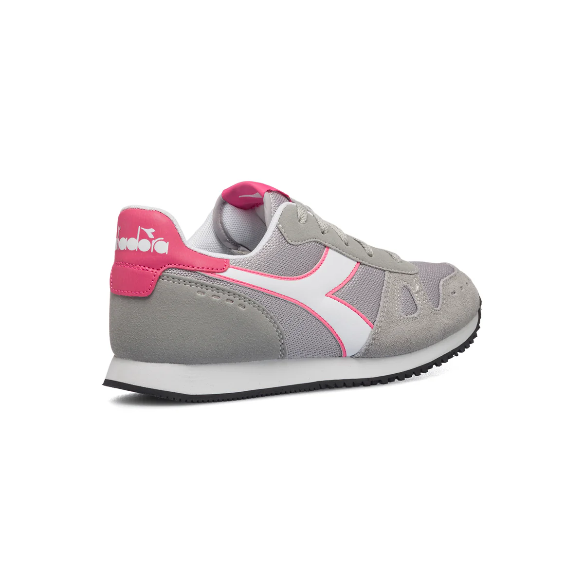 Scarpe da ginnastica grigie da ragazza con logo laterale a contrasto Diadora Simple Run Gs - Image 10
