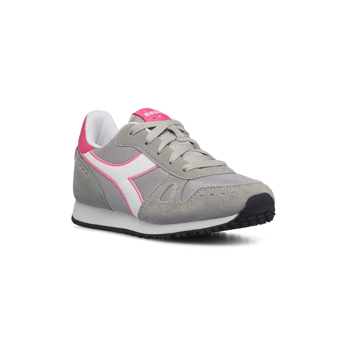 Scarpe da ginnastica grigie da ragazza con logo laterale a contrasto Diadora Simple Run Gs - Image 2