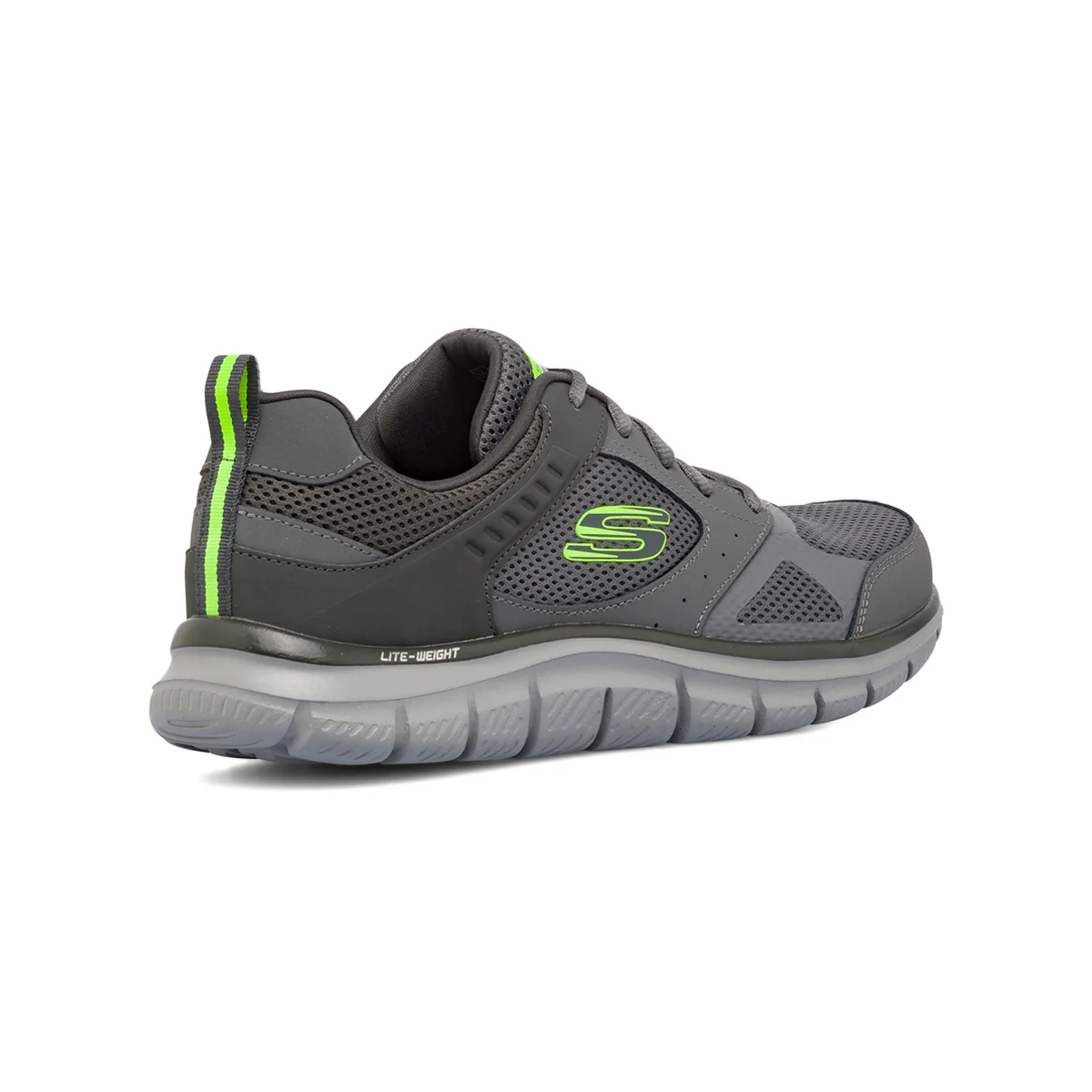 Scarpe da ginnastica grigie da uomo con dettagli fluo Skechers Track - Image 3