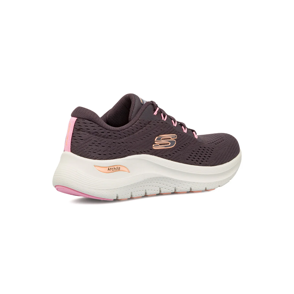 Scarpe da ginnastica grigio scuro con dettagli rosa Skechers Arch Fit - Image 3