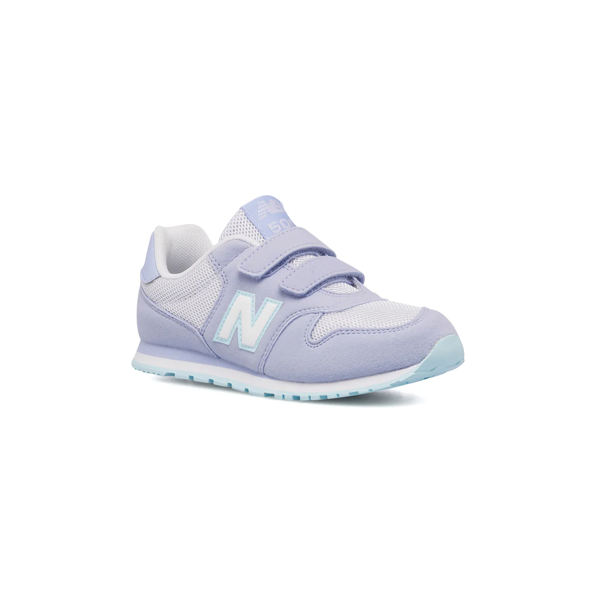 Scarpe da ginnastica lilla da bambina con dettagli azzurri New Balance 500 - Image 2