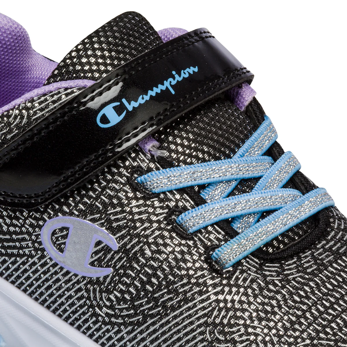 Scarpe da ginnastica nere da bambina con luci nella suola Champion Wave G PS - Image 7