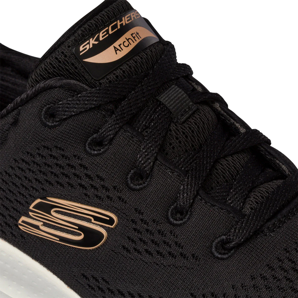 Scarpe da ginnastica nere da donna con soletta Arch-Fit Skechers Comfy Wave - Image 5