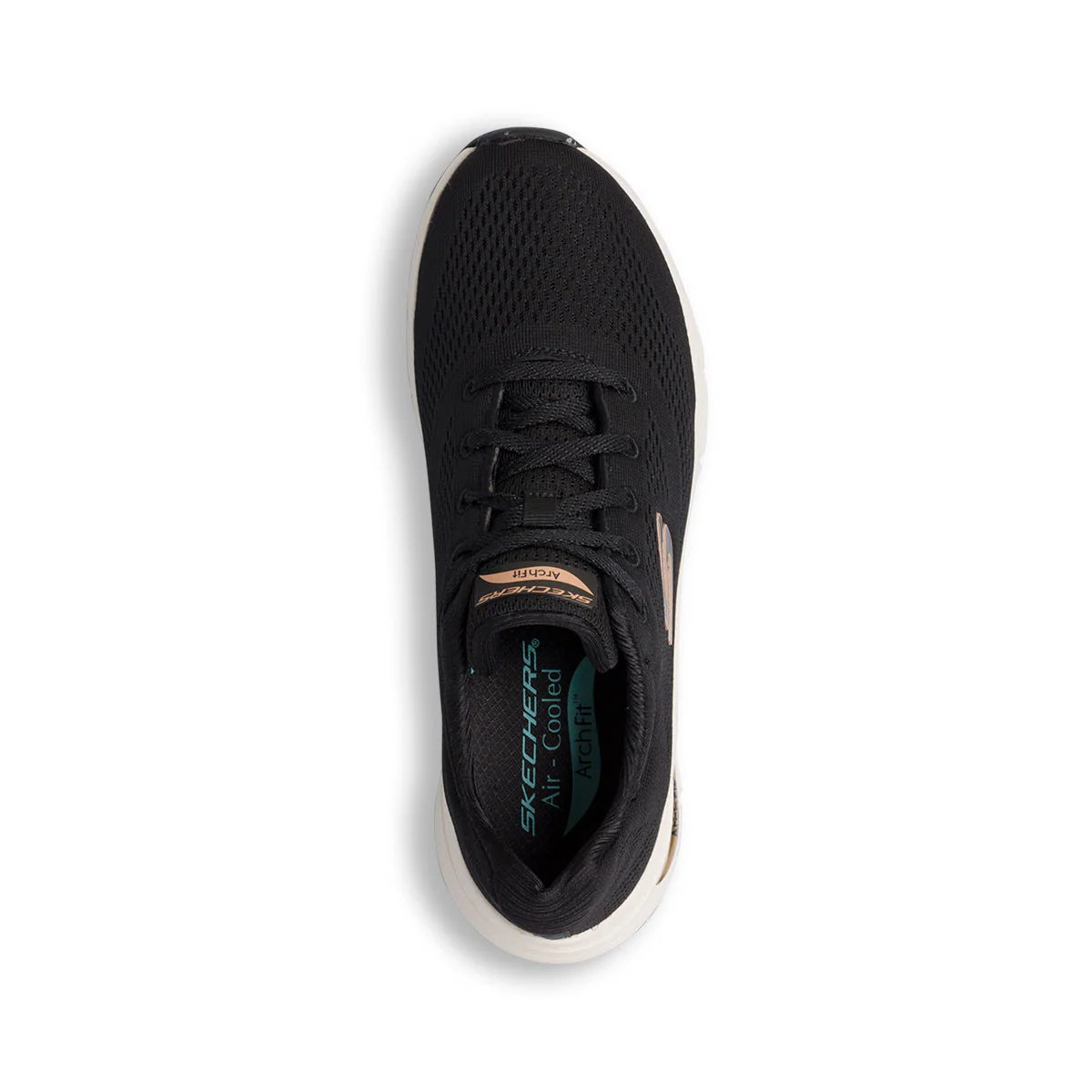 Scarpe da ginnastica nere da donna con soletta Arch-Fit Skechers Comfy Wave - Image 6