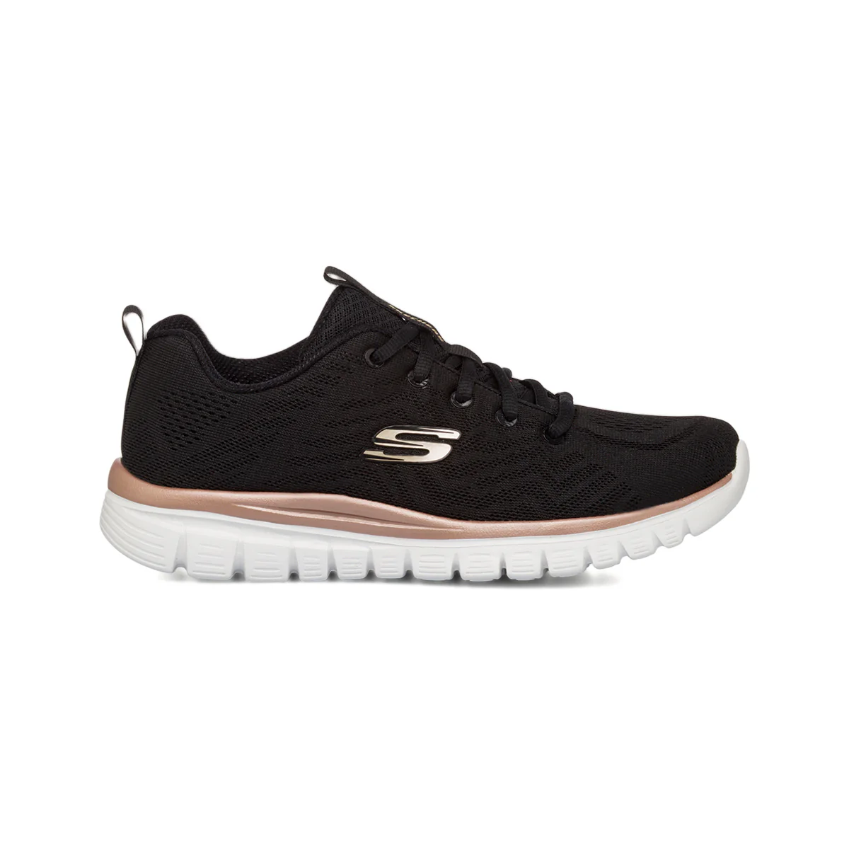 Scarpe da ginnastica nere da donna con soletta in memory foam Skechers Graceful