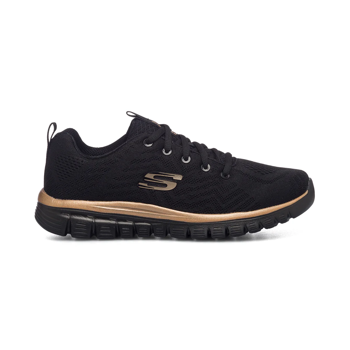 Scarpe da ginnastica nere da donna con sottopiede Memory Foam Skechers Graceful Get Connected