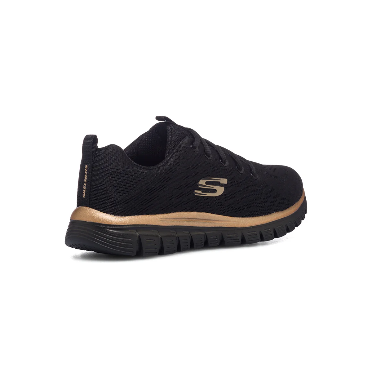 Scarpe da ginnastica nere da donna con sottopiede Memory Foam Skechers Graceful Get Connected - Image 3