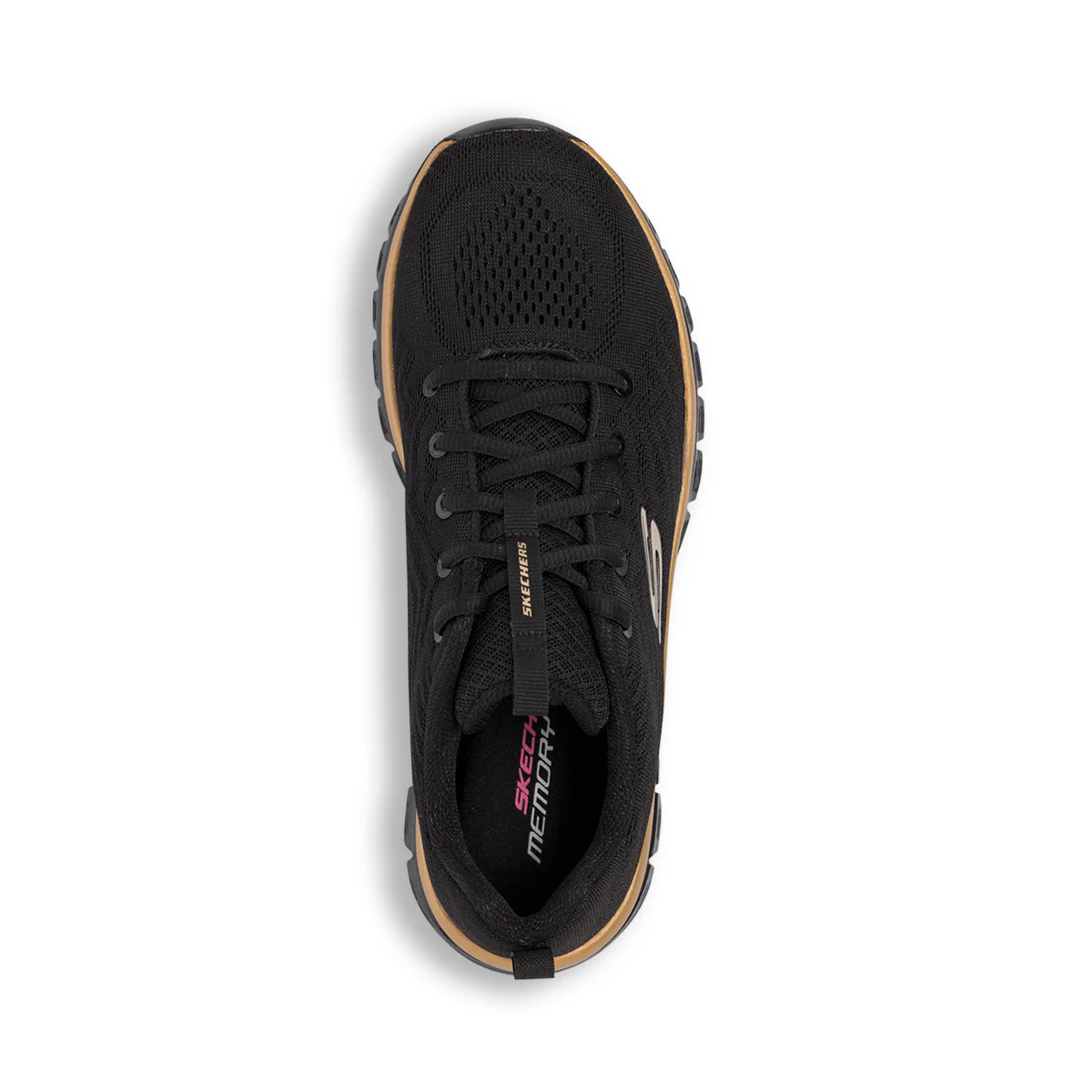 Scarpe da ginnastica nere da donna con sottopiede Memory Foam Skechers Graceful Get Connected - Image 5