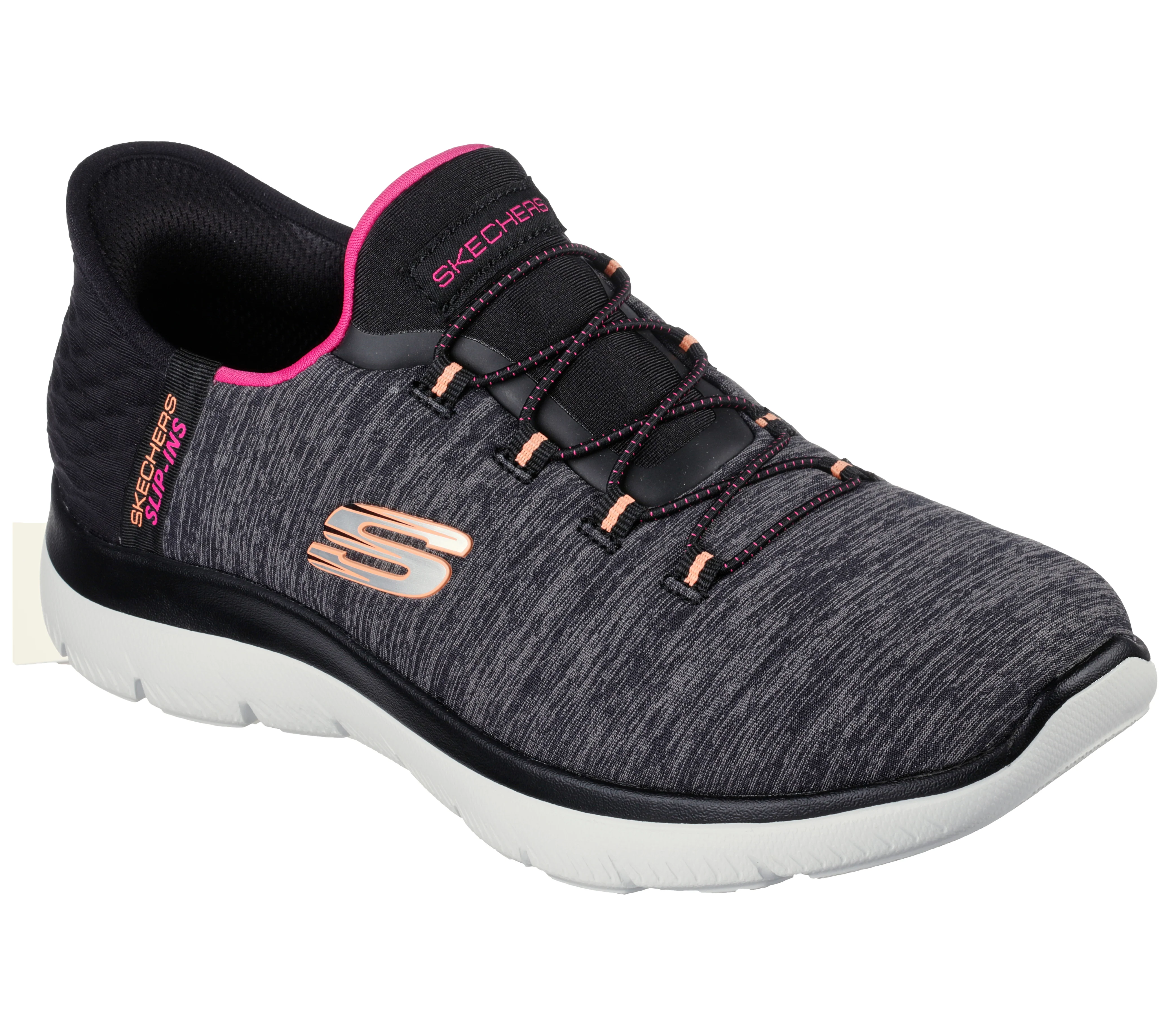 Scarpe da ginnastica nere da donna con sottopiede Memory Foam Skechers Summits - Image 5