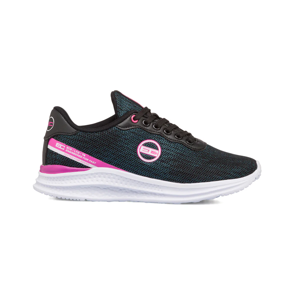 Scarpe da ginnastica nere da donna in tessuto mesh glitterato Enrico Coveri