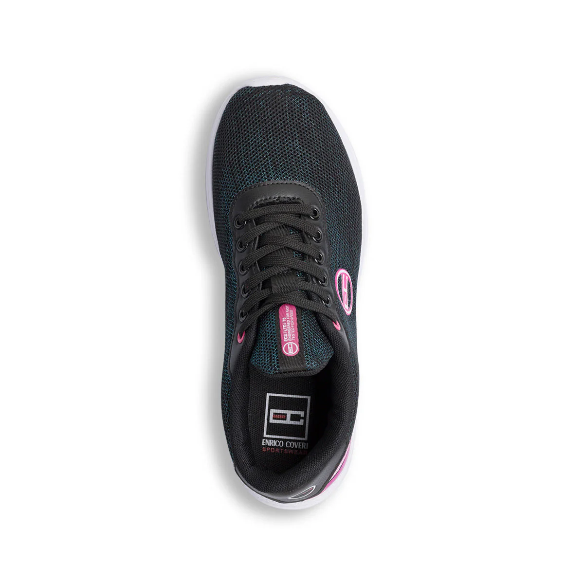 Scarpe da ginnastica nere da donna in tessuto mesh glitterato Enrico Coveri - Image 3