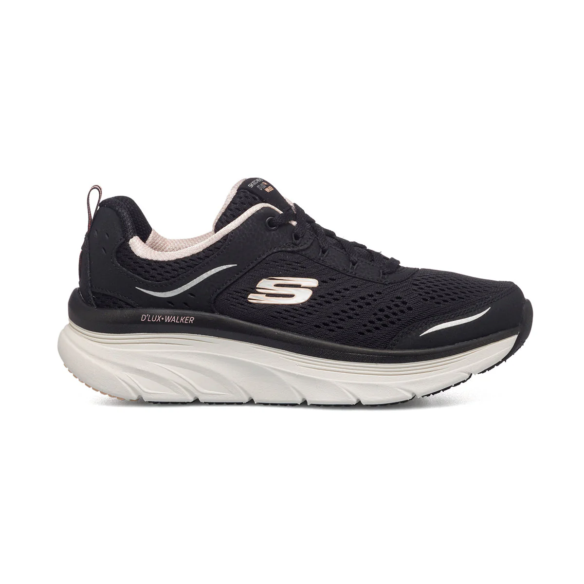 Scarpe da ginnastica nere da donna Skechers D'Lux Walker Infinite Motion